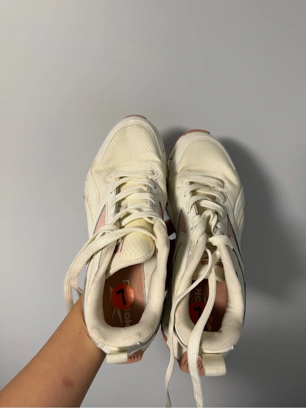 Reebok Cream & Pink Zig-Edge Trainer Sneakers